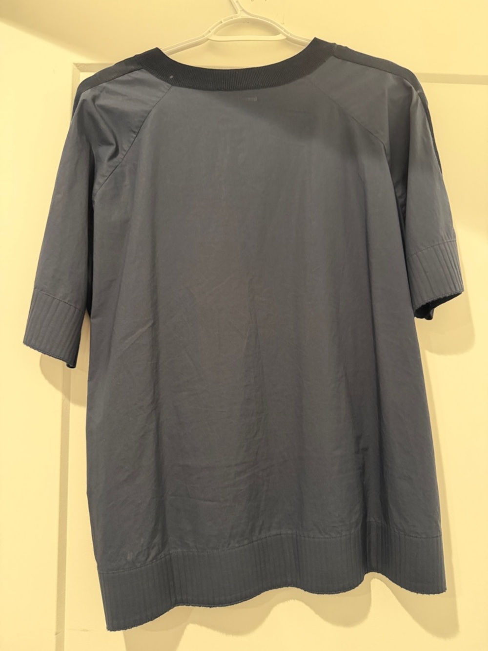 COS Navy Short-Sleeve V-Neck Top - Picture 2 of 2